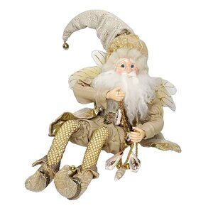 Mark Roberts Fairy Tan Gold Sea Shells Bells Nautical Whimsical Shelf Sitter